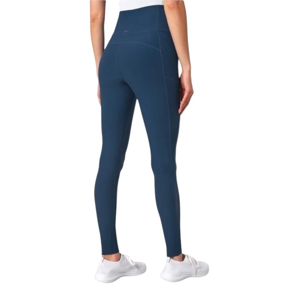 Mondetta High Waist Active Legging S Teal Side Pockets Mesh Moisture Wicking NWT - Picture 2 of 13